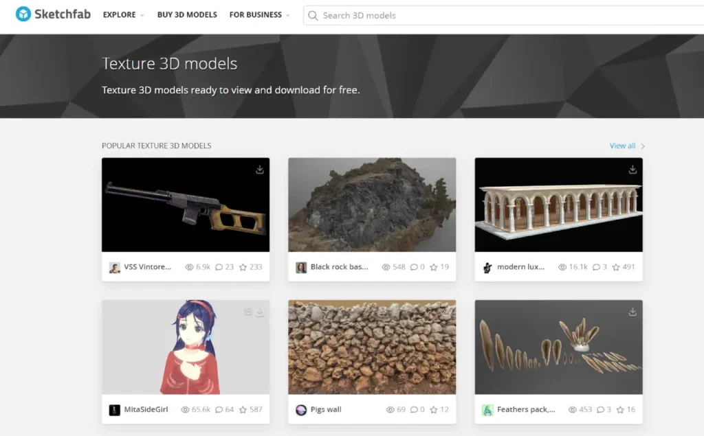 Texturas de Sketchfab