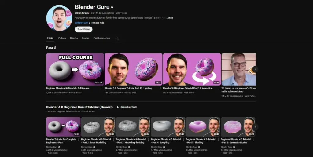 Canal de Blender Guru